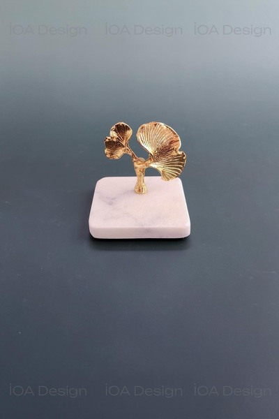 ioadesign Ginko Figürlü Mermer Lokumluk - Altın Renk