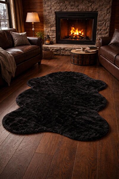 SHAL HOME Неплъзгащ се килим от заешка козина, подходящ за пране