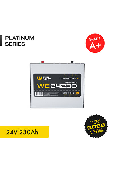 WERER ENERGY 24V 230Ah LiFePO4 Platinum Series Bluetooth'lu Lityum Demir Fosf...