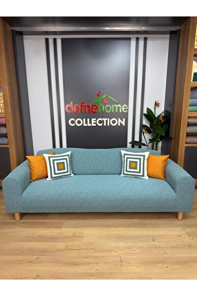 defnehome collection Jakar Kumaş Lastikli Kayma Yapmayan3 Kişilik Tekli Kanep...