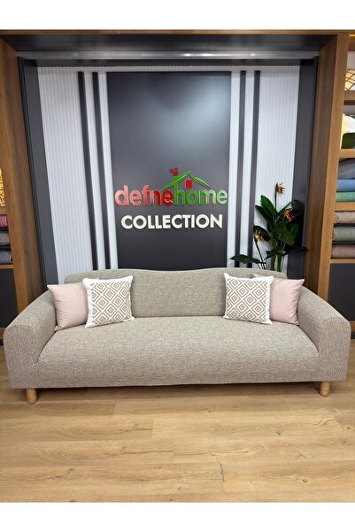 defnehome collection Jakarlı Düz Desen 3-3-1-1 Lastikli Kanepe Örtüsü | Lasti...