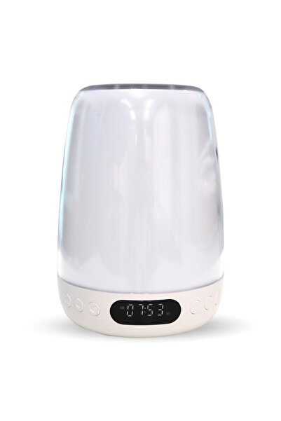 Lexium Lampa de veghe cu control tactil, difuzor bluetooth, ceas alarma, 16.5...