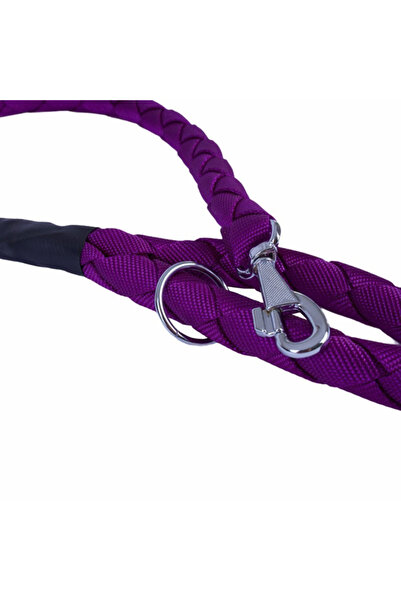 Doggie طوق كلب منسوج مضفر متوسط اللون أرجواني 3x100 سم