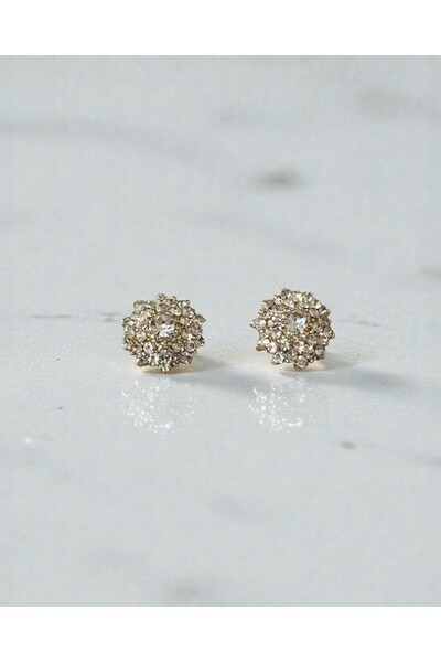 modamira Gold Rengi Çiçek Küpe