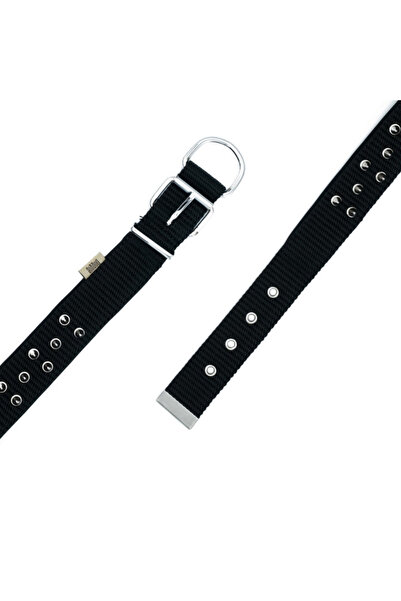 Doggie Comfort Woven Spiked Dog Collar Small Black 4x47-55 Cm