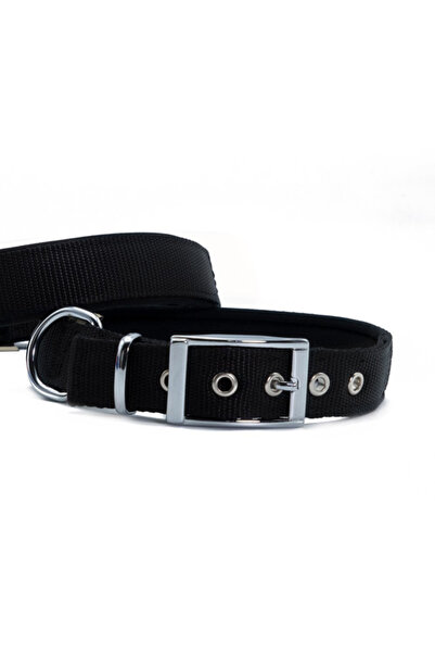 Doggie Elite Woven Dog Collar Large Black 2.5x42-50 Cm