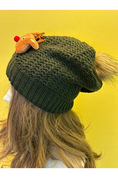 Gönülden Tasarım Шапка з помпоном, оленем і собакою