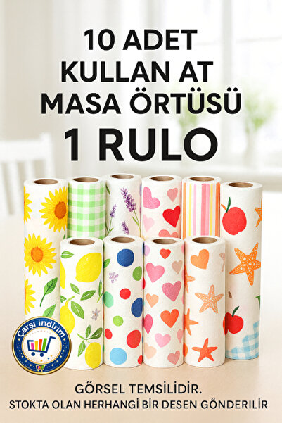 nistabolje 10 Adet Kullan At Masa Örtüsü Sıvı Geçirmez(1 RULO) Tek Kullanımlı...