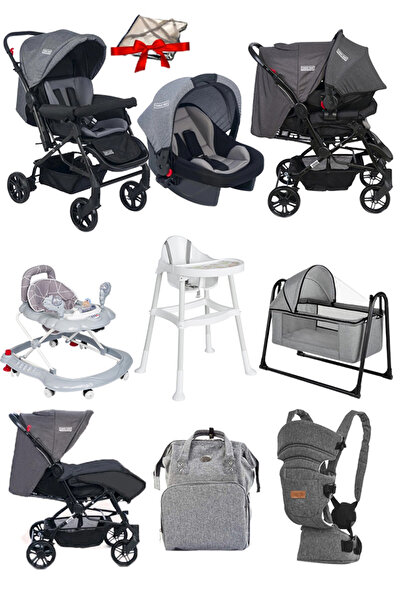 Calvin Baby 9 Parça Bebek Çeyiz Seti Bebek Arabası Puset Beşik Yürüteç Mama S...