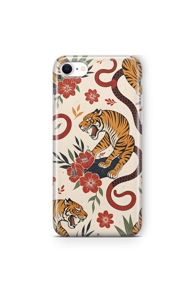 FLAMENKO iPhone 7 / 8 Compatible Tiger and Snake Pattern Patterned Transparen...