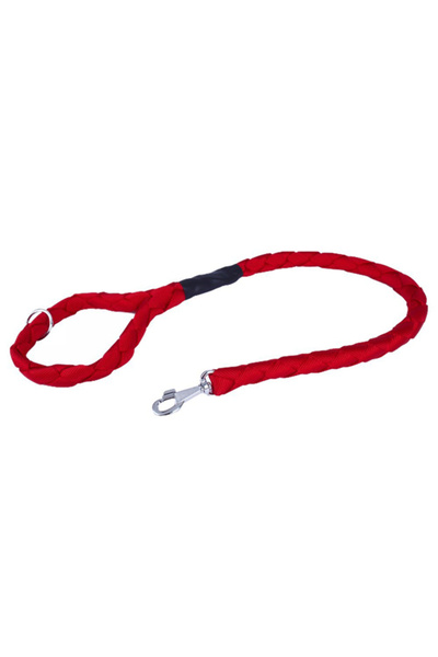 Doggie طوق كلب منسوج مضفر متوسط اللون أحمر 3x100 سم