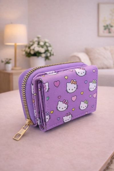 MODEL CÜZDAN Kadın Cüzdan Desenli Fermuarlı Kartlık Günlük Kullanım