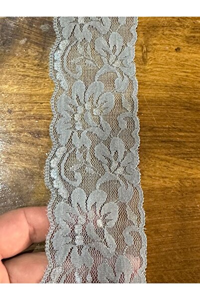 Gönülden Tasarım EN 6 CM TÜL GÜPÜR GRİ ÇİÇEKLİ ŞERİT DİKİŞ GİYİM AKSESUARI HO...