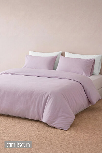 Anılsan Set cuvertură de pilota Camelia King Flat Ranforce - Liliac 100%