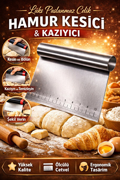 OPTİMEX Paslanmaz Çelik Spatula Hamur Kazıyıcı 15 cm | Pasta Sıvama ve Krema ...