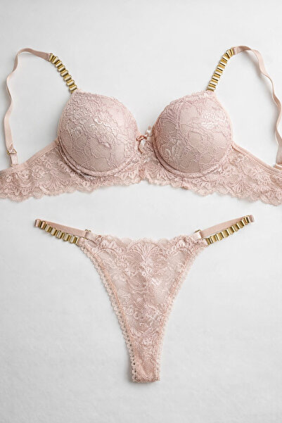 RUYAZ Σετ Σουτιέν με Ενίσχυση και Επένδυση – Δαντελένιο Γυναικείο Εσώρουχο Pu...