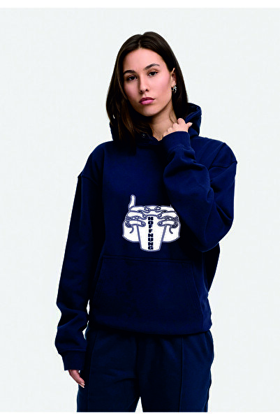 HOFFNUNG Unisex Cotton Oversize "2 Cups Hoffnung" Printed Hooded Collar Comfo...