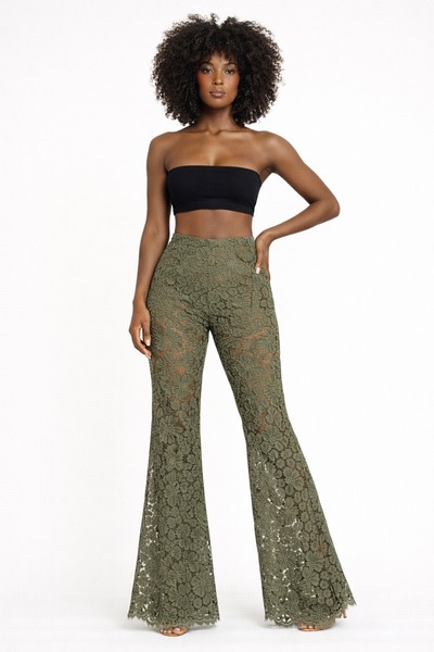 DEEP BEACH Dantel Ispanyol Cuffed Unlined Trousers