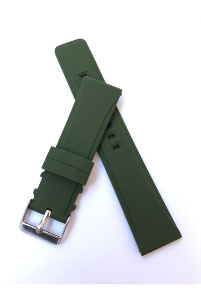 MercanSaat Khaki Color Soft Silicone Watch Band Strap 20 Mm X 18 Mm