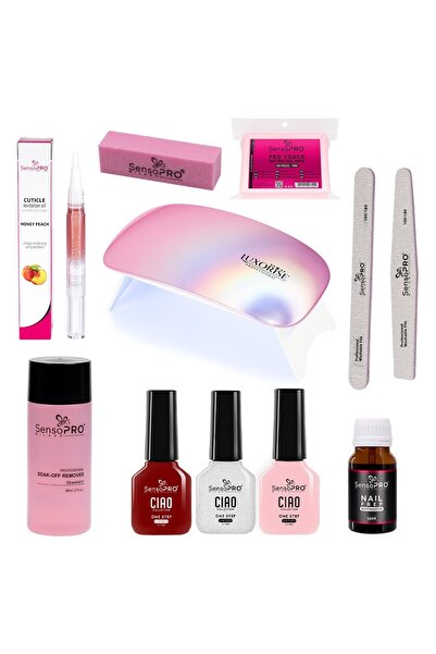 SensoPRO Milano Kit de ojă semipermanentă într-un singur pas 7ml cu lampă UV roz