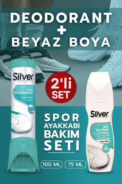 Silver Ayakkabı Deodorantı Koku Giderici Sprey Güçlendirilmiş Ultra Beyaz Spo...