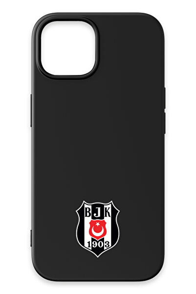 Beşiktaş iPhone 15  Uyumlu Beşiktaş Logo Siyah Telefon Kılıfı
