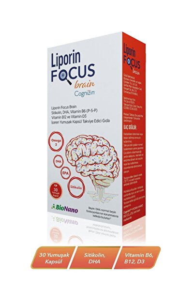 Liporin Focus Brain Sitikolin-Omega 3-DHA-EPA-B12-D3-B6 İçeren Takviye Edici ...