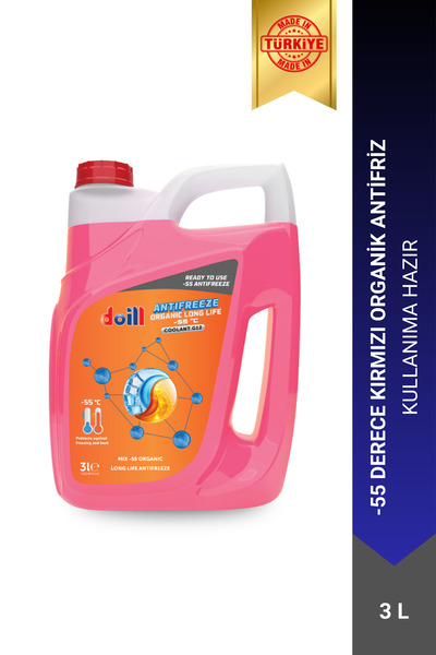 doill -55 / -56 Derece Hazır Karışım 3 Litre Kırmızı Organik Antifriz - G12 (...