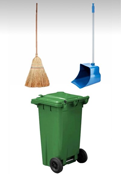 UMBEX PLUS Yesil Plastik Çöp Konteyneri 120 lt Isıya Karşı Dayanıklı Çöpçü Fa...