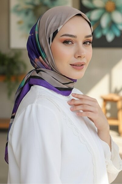 Bestenur М'яка шарф з візерунком Lila Levil 1009