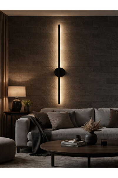 ST LİGHTİNG Modern Dekoratif Led Duvar Aplik 70 Cm Günışığı Siyah 1 Adet ( EL...