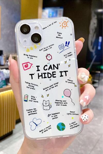3GEN CASE İphone 13-iphone 14 Uyumlu Sevimli Kediler Desenli Şeffaf Silikon K...