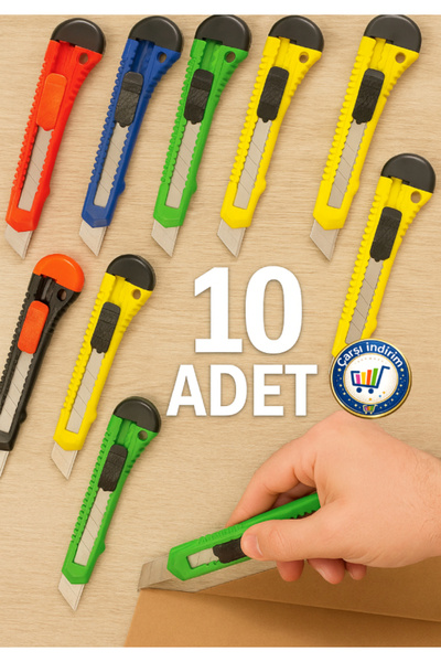 nistabolje 10 Adet Maket Bıçağı Büyük Boy Falçata