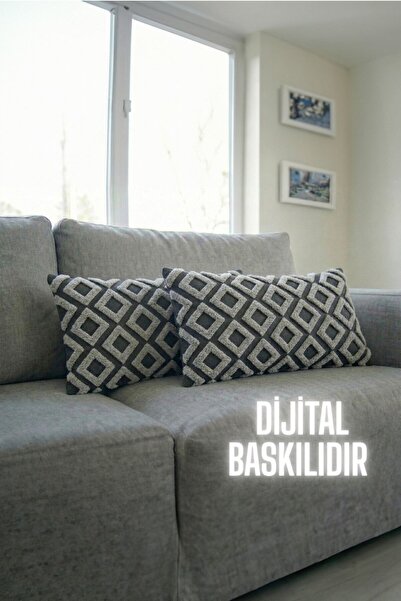 Hayal Dekoratif Punch Nakış Desen 3D Dijital Baskılı Geometrik Desen Gri Tema...