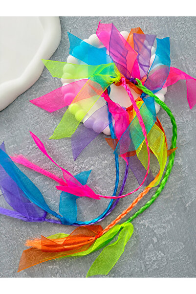 Tgc Aksesuar Rengarenk Yapay Saçlı Lastik Toka