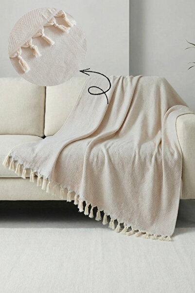 Sevim 100% Cotton Sofa Cover - Multi-Purpose Sofa Shawl, Throw Blanket, Picni...