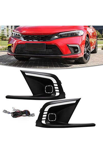 autogp Honda Civic Fe Sinyalli Gündüz Ledli Sis Kapağı Animasyonlu 2021 Ve Üz...