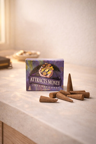 memyap Attracts Money (Para ve Şans) Aromalı Konik Tütsü - 10 Adet Para Çeken...
