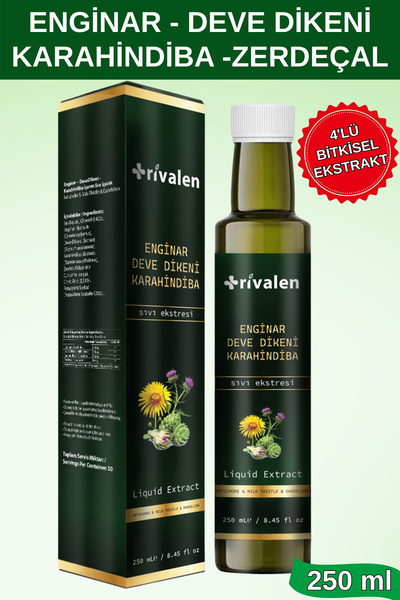 Rivalen Enginar - Deve Dikeni - Karahindiba Bitkisel Sıvı Ekstresi 250 ml