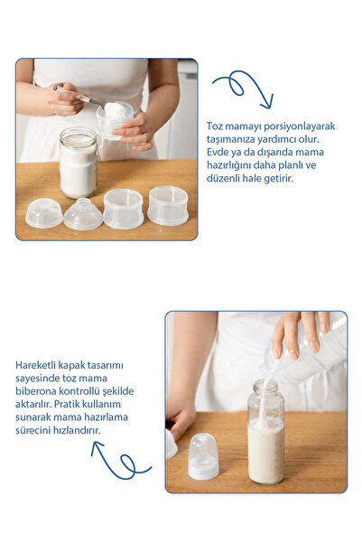 Babyjem Katlı Toz Mama Kabı Beyaz