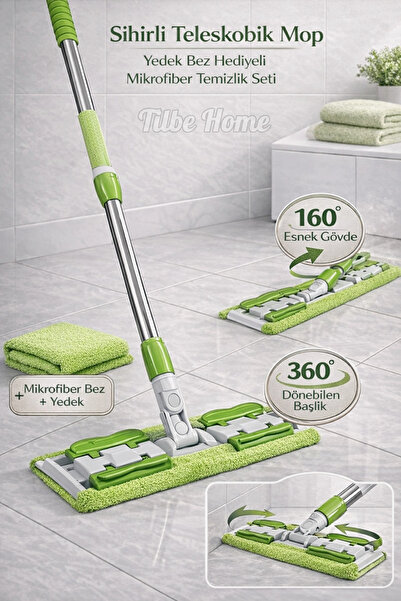 Tilbe Home Sihirli Teleskobik Mop Multi Fonksiyonel Ayarlanır Mikrofiber Mop ...
