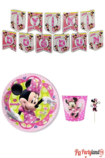 PartylandTR Minnie Mouse 8 Kişilik Ekonomik Parti Seti