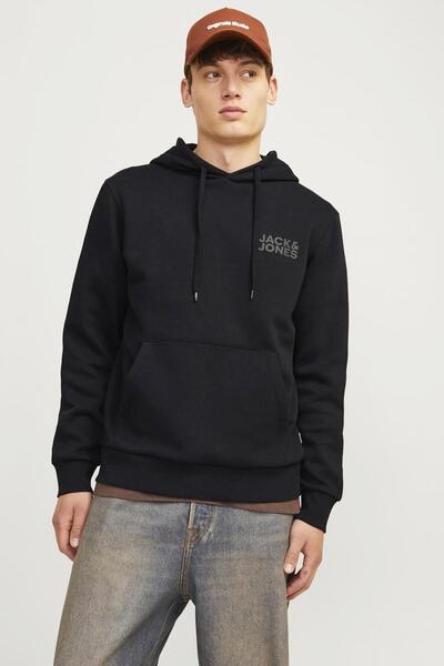 Jack & Jones 12152840 Φούτερ με κουκούλα και λογότυπο Jjecorp Noos Erkek