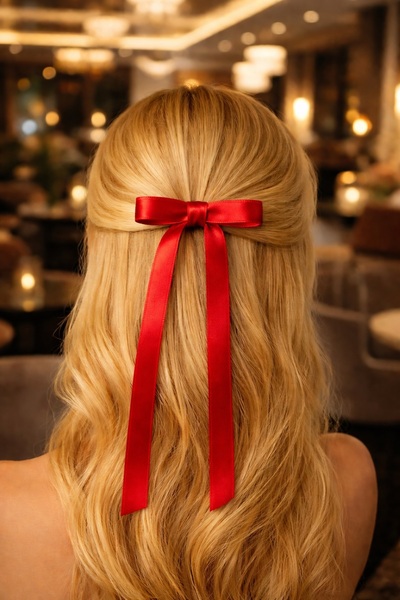 Emsay Store Handmade 2-Pack Women's Vintage Colorful Clip-On Satin Bow Hairpin