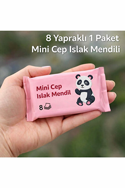 Vi Caro 1 Adet Mini Paket 8 Yaprak Islak Mendil Kokusuz Temizlik Bezi Taşınab...
