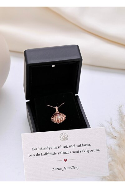 LOTUS JW Işıklı Kolye Kutulu Gümüş İstiridye Kolye | 925 Ayar Gümüş Kolye