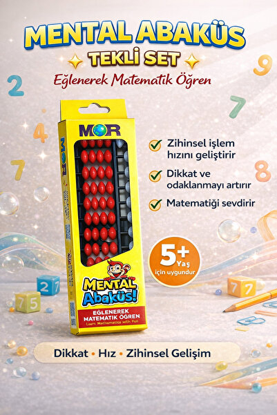 Mental Abaküs Tekli | Eğlenerek Matematik Öğren | Zihinsel Gelişim Oyuncağı