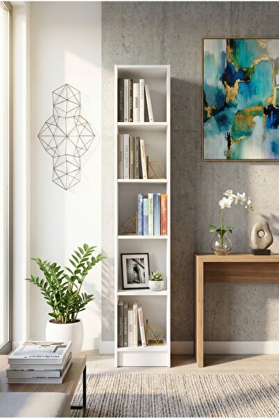 YETİ MOBİLYA Flat30 Kitaplık Kütüphane Beyaz