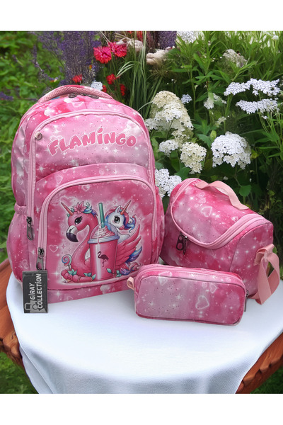 MegiHero GİrayCollection Kız Çocuk İlk Okul Çantası 3'lü Set ilkokul Çantası ...