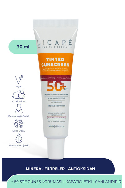 Licape Yüksek Koruma Tinted (KAPATICI) 50 Spf Güneş Kremi